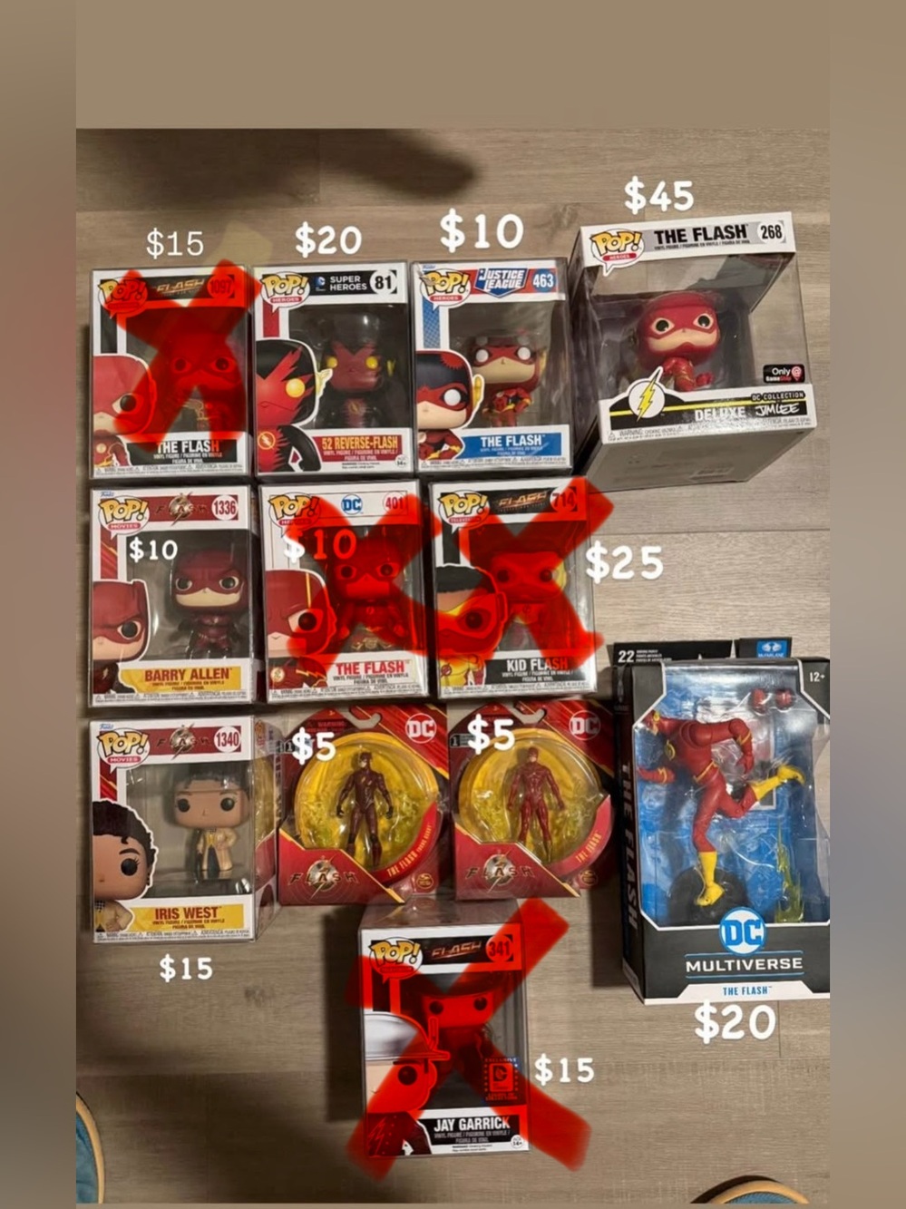 Funko The Flash and DC Red & Yellow Pop! and Figures Lot